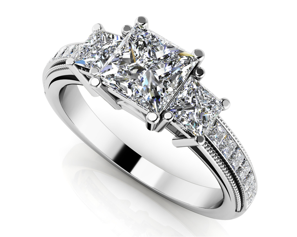 Dazzling Princess Cut Engagement Ring