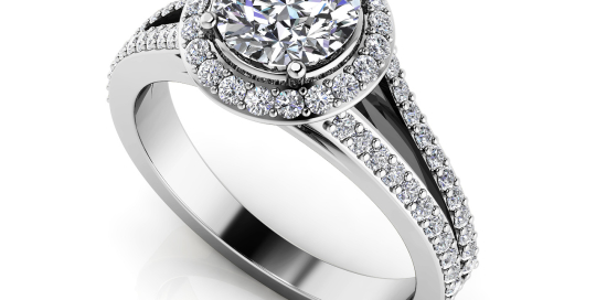 Elegant Split Shank Diamond Engagement Ring