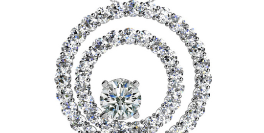 Off Center Diamond Circle Pendant
