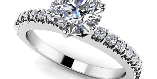 Prong Set Side Diamond Engagement Ring