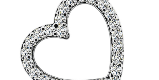 Slanted Diamond Heart Pendant