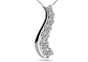 Solid Curve Diamond Journey Necklace