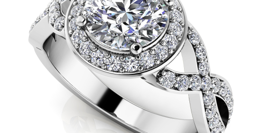 Woven Diamond Engagement Ring