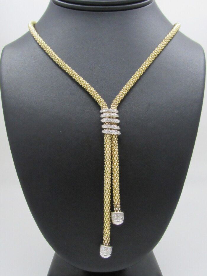 14k Gold Bolo Diamond Necklace