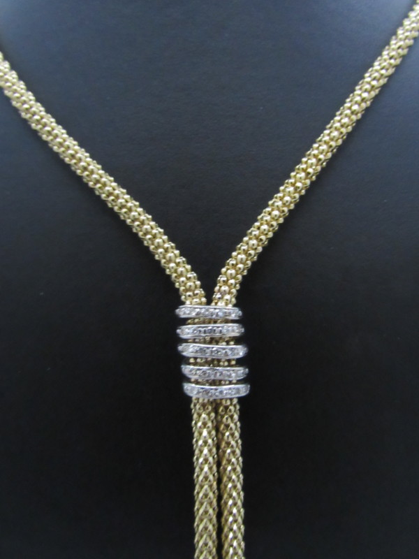 14k Gold Bolo Diamond Necklace