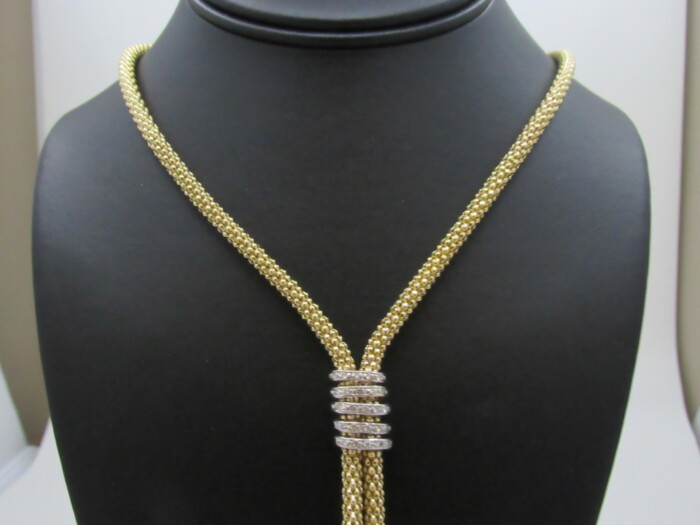 14k Gold Bolo Diamond Necklace