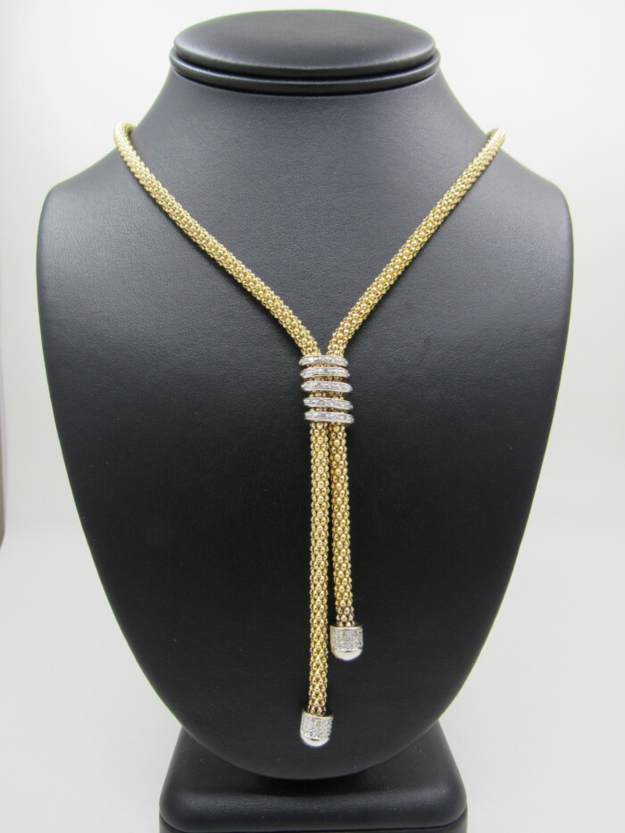 14k Gold Bolo Diamond Necklace