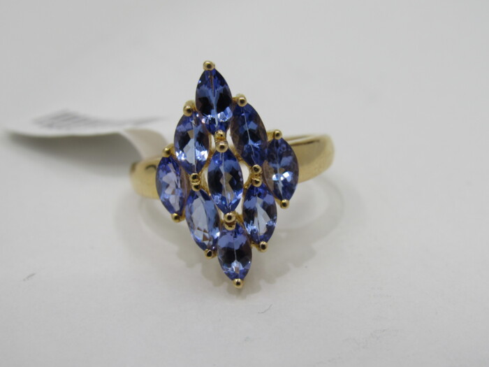 14k Gold Natural Tanzanite Marquise Cut Ring